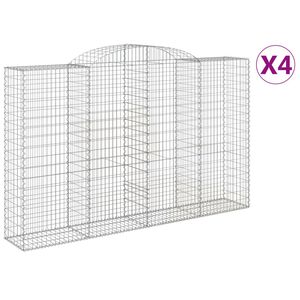 vidaXL Schanskorven 4 st gewelfd 300x50x180/200 cm ijzer