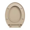 vidaXL Toiletbril soft-close en quick-release ovaal beige