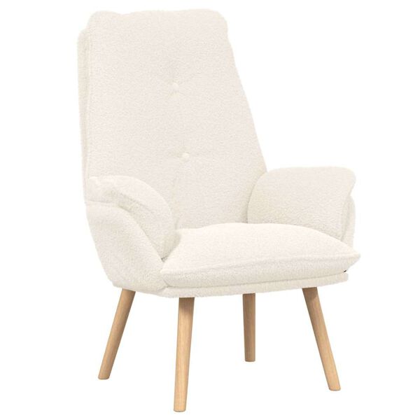 vidaXL Fauteuil Crème 61 x 78 x 98 cm Sherpa Stof