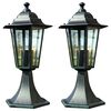 vidaXL Tuinlampen 2 st aluminium donkergroen/zwart