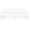 vidaXL Bedframe met hoofd- en voeteneinde&nbsp;metaal wit 183x213 cm