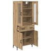 vidaXL Hoge kast met lade 2 pcs Artisan Eiken Bewerkt hout