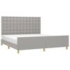 vidaXL Bedframe met hoofdeinde stof lichtgrijs 180x200 cm