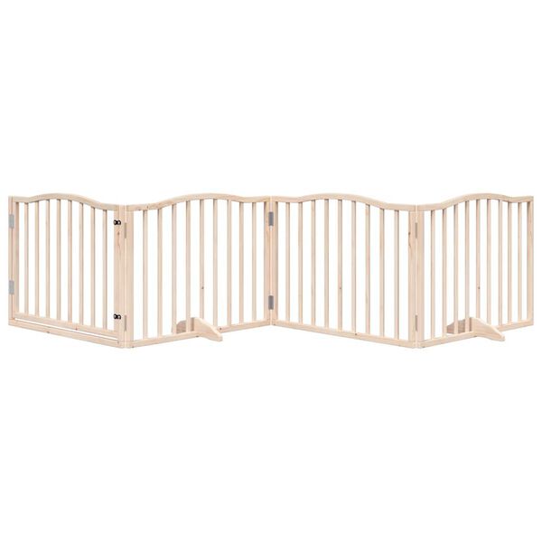 vidaXL Hondenhek inklapbaar met deur 4 panelen 320 cm populierenhout
