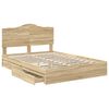 vidaXL Opslag bed met lade Sonoma Eiken 150 x 200 cm Bewerkt hout