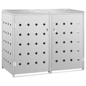 vidaXL Containerberging dubbel 240 L roestvrij staal