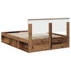 vidaXL Bedframe met hoofdeinde Oudhout 140 x 200 cm Massief grenenhout