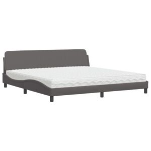 vidaXL Bed met matras "Dover" kunstleer grijs 200x200 cm