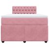 vidaXL Boxspring met matras fluweel roze 120x200 cm