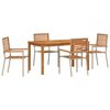 vidaXL Tuin eettafelset 5 pcs Beige Massief Acaciahout