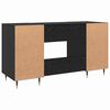 vidaXL Bureau met plank Zwart eiken 140 x 50 x 75 cm Bewerkt hout