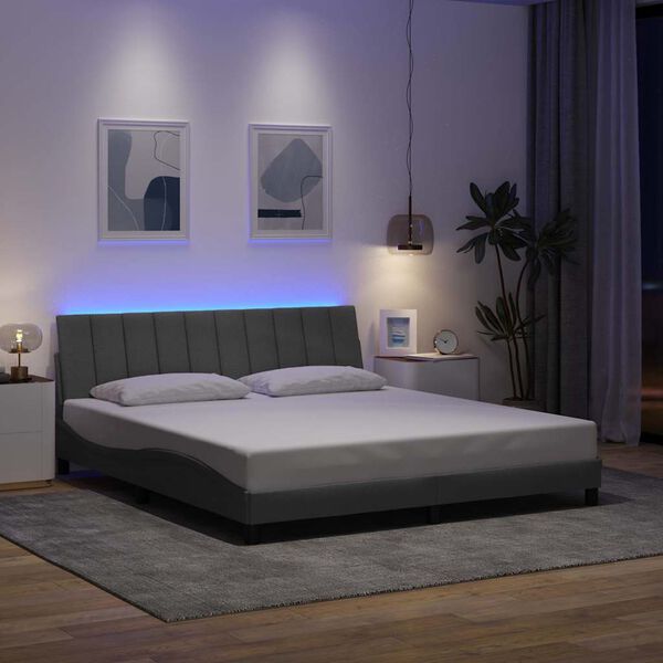 vidaXL Bedframe zonder matras "Hanko" stof lichtgrijs 180x200 cm