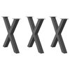 vidaXL Eettafelpoten 3 st X-vormig 70x(72-73) cm staal antraciet