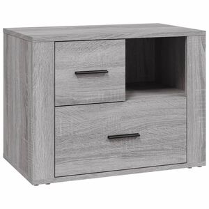 vidaXL Nachtkastje 60x36x45 cm bewerkt hout grijs sonoma eikenkleurig