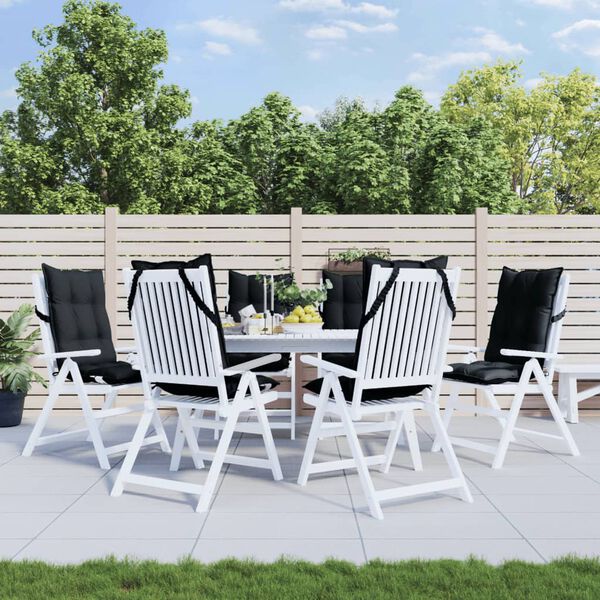 vidaXL Stoelkussens 6 st hoge rug oxford stof zwart