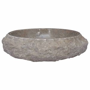 vidaXL Gootsteen &Oslash;40x12 cm marmer grijs