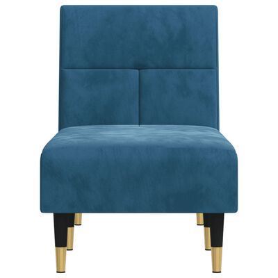 vidaXL Chaise longue fluweel blauw