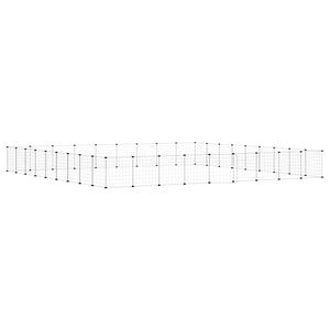 vidaXL Huisdierenkooi met deur 36 panelen 315x315x35 cm staal zwart
