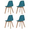 vidaXL Eetkamerstoelen 4 st kunststof turquoise