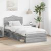 vidaXL Bedframe Grijs Sonoma 90 x 200 cm Massief grenenhout
