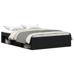 vidaXL Bedframe zonder matras 120x190 cm bewerkt hout zwart eikenkleur