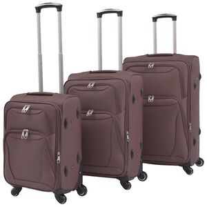 vidaXL Trolleyset koffiebruin 3-delig