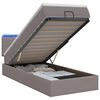 vidaXL Ottoman Bed met Matrassen en LED Taupe 90 x 200 cm Stof
