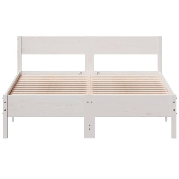 vidaXL Bedframe zonder matras massief grenenhout wit 160x200 cm