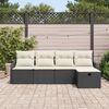vidaXL Tuin Sofa Set met kussen 5 pcs Zwart en crème Poly riet