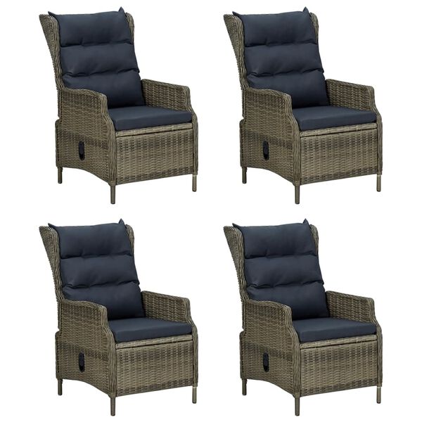 vidaXL 5-delige Tuinset poly rattan bruin