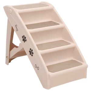 vidaXL Hondentrap inklapbaar 62x40x49,5 cm cr&egrave;me