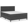 vidaXL Boxspring stof donkergrijs 160x200 cm