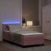 vidaXL LED Box Spring Bed met matras met LED Roze 90 x 200 cm Fluweel
