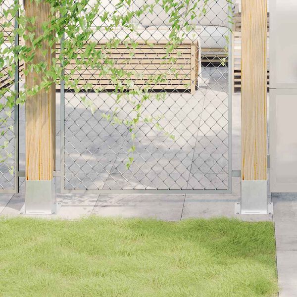 vidaXL Spokkels vierkant 4 st gegalvaniseerd staal zilverkleurig