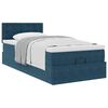 vidaXL Ottoman bed met matras 90x190cm fluweel donkerblauw