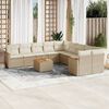 vidaXL 11-delige Tuinset met kussens poly rattan beige