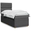 vidaXL Boxspring met matras stof donkergrijs 100x200 cm