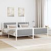 vidaXL Bedframe Wit en lichtgrijs 200 x 200 cm Massief grenenhout