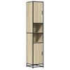 vidaXL Badkamerkast 35x37,5x188,5 cm hout en metaal sonoma eikenkleur