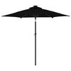 vidaXL Parasol met LED's en stalen paal 225x225x212 cm zwart