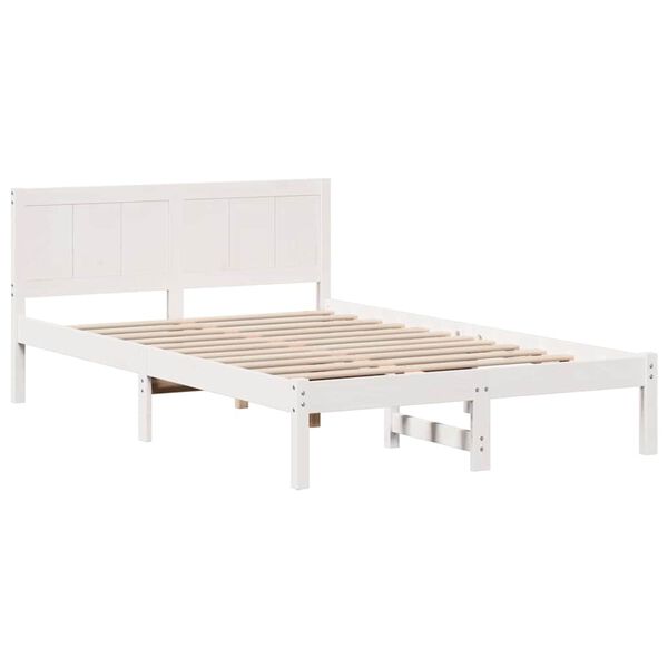vidaXL Bedframe Wit 135 x 190 cm Massief grenenhout
