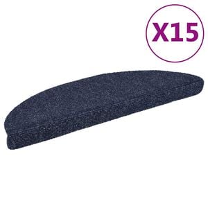 vidaXL Trapmatten Zelfklevend 15 stuks 56x17x3 cm Blauw Halfrond