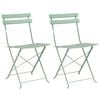 vidaXL Tuin Opvouwbare Stoel 2 pcs Licht muntgroen 42 x 46 x 82cm