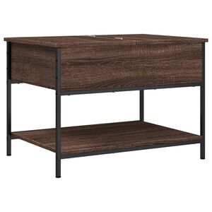 vidaXL Salontafel 70x50x50 cm bewerkt hout en metaal bruineikenkleur