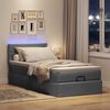 vidaXL Ottoman bed met matras en LED's 100x200cm stof donkergrijs