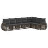 vidaXL Tuinbankenset 7 pcs Grijs en Donkergrijs poly rattan