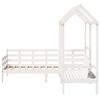 vidaXL Kinderbed met huisje en bankje massief grenenhout wit 80x200 cm