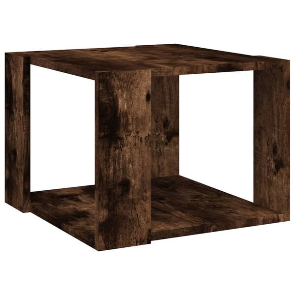 vidaXL Salontafel 40x40x30 cm bewerkt hout gerookt eikenkleurig