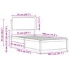 vidaXL Bedframe met Gevoerd Hoofdgedeelte Zwart 75 x 190 cm