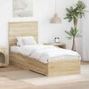 vidaXL Bedframe Sonoma Eiken en Zilver 70 x 190 cm Bewerkt hout
